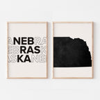 nebraska map and typography wall art set - image 3