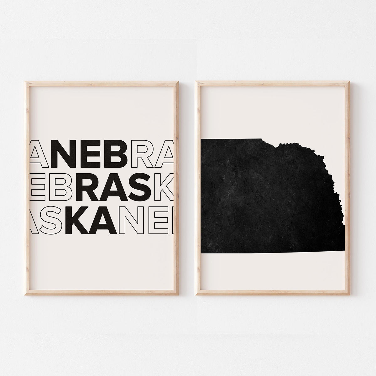 nebraska map and typography wall art set - image 3