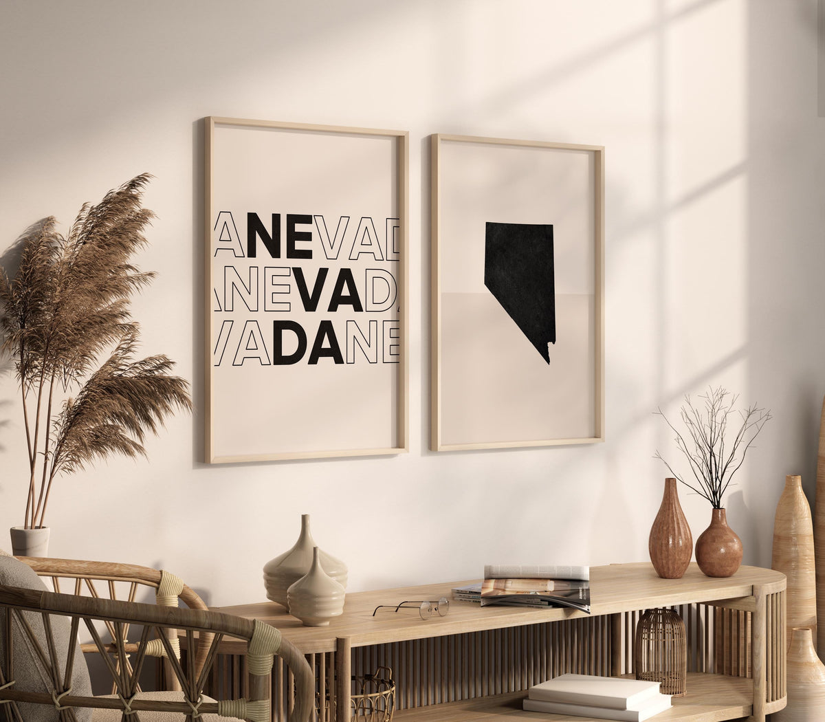nevada map and typography wall art set - image 2