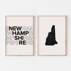 new hampshire map and typography wall art set - image 5