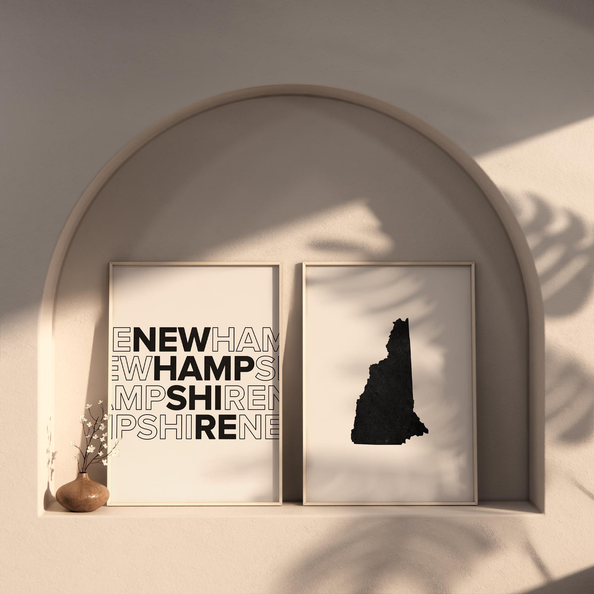 new hampshire map and typography wall art set - image 6