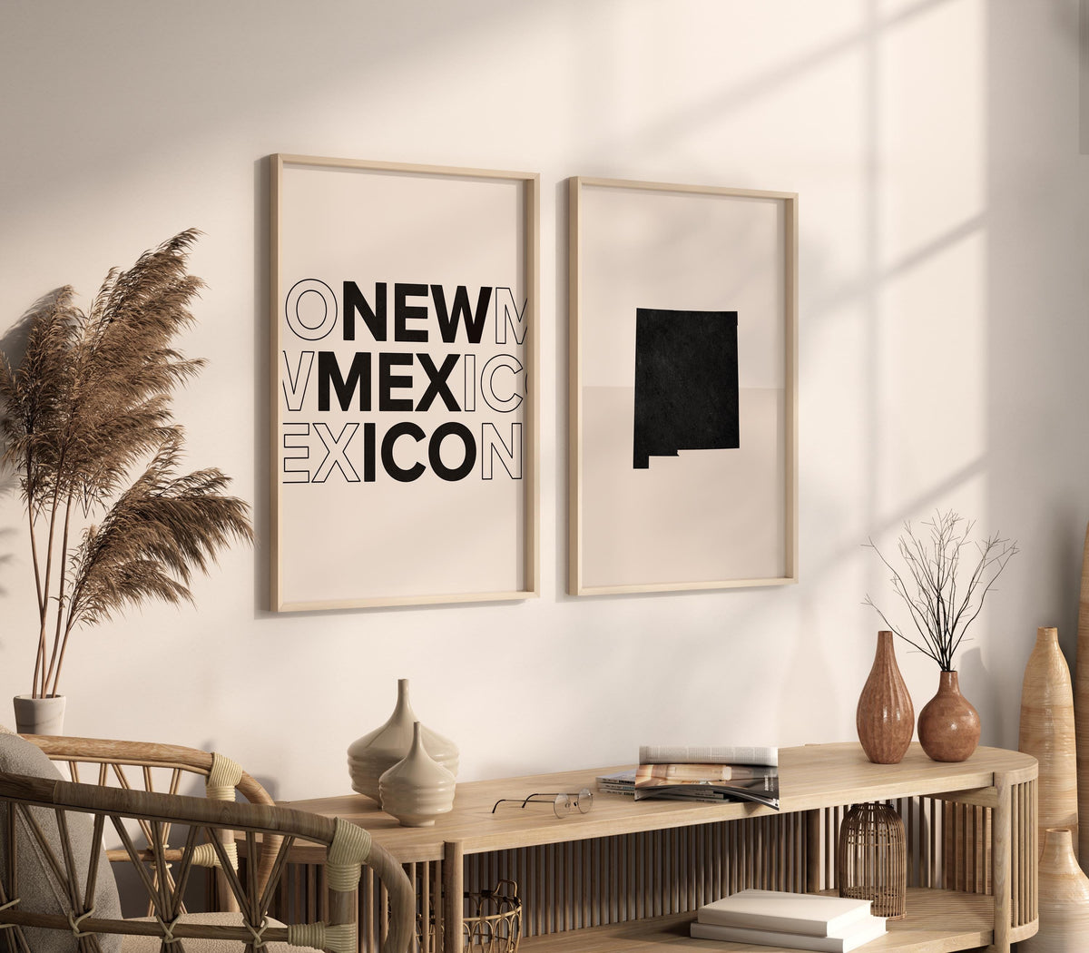 new mexico map and typography wall art set - image 2
