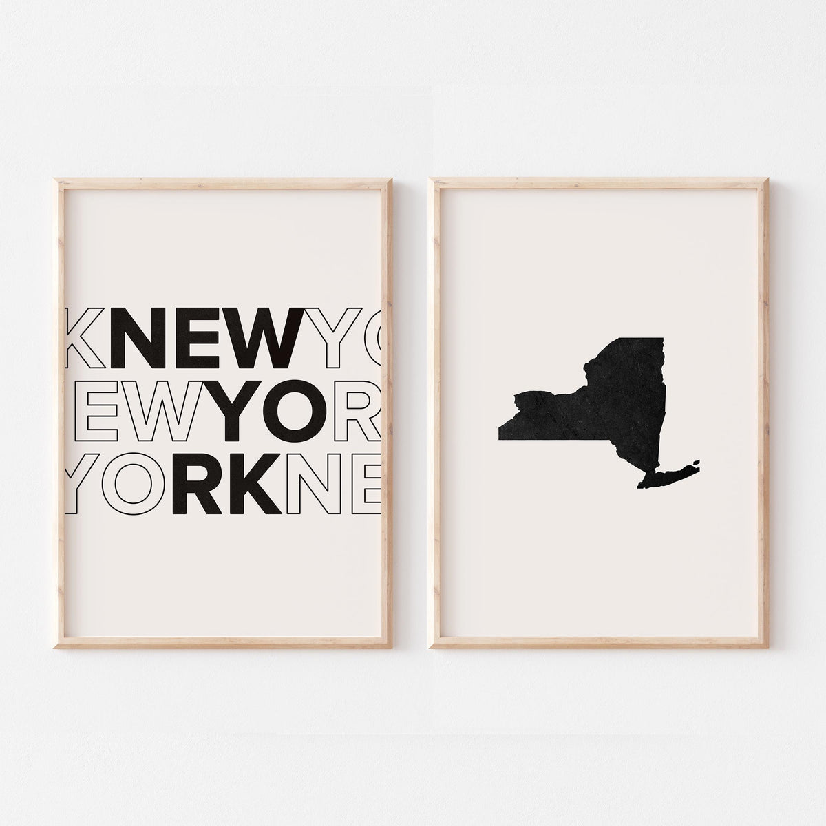 new york map and typography wall art set - image 5