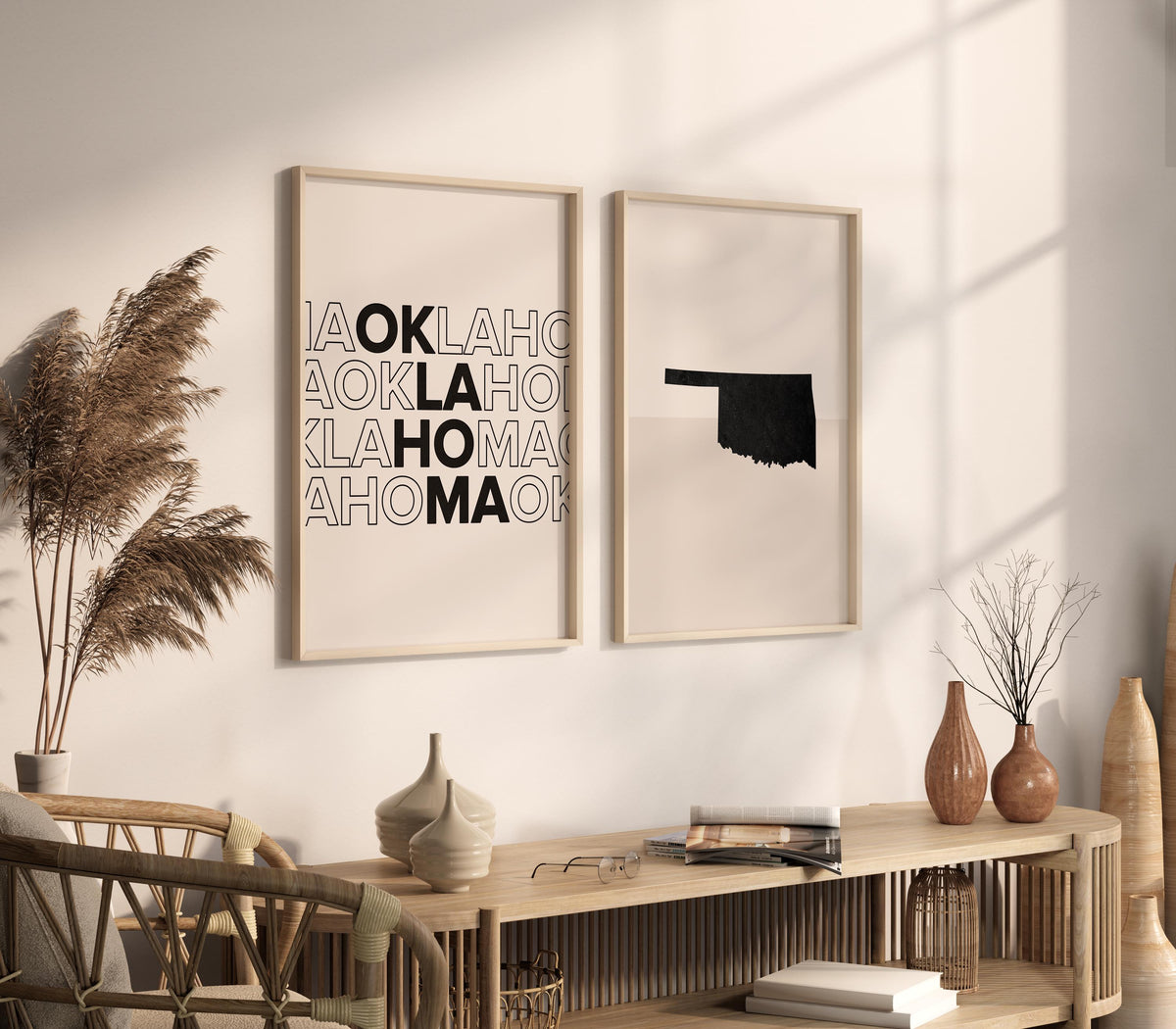 oklahoma map and typography wall art set - image 2