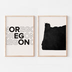 oregon map and typography wall art set - image 3