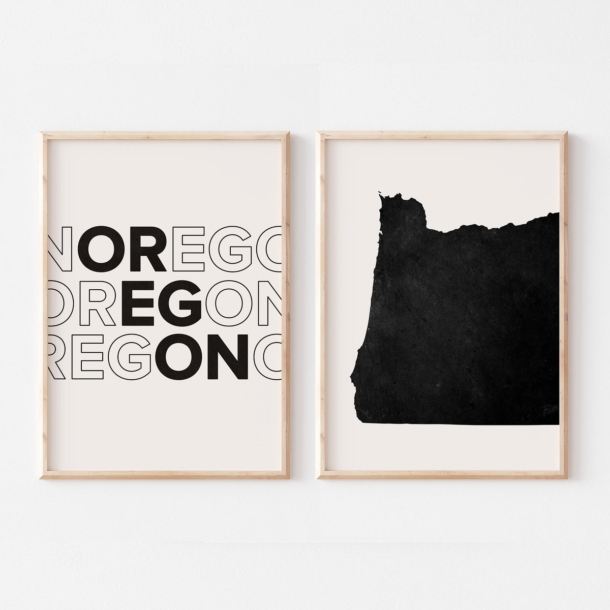 oregon map and typography wall art set - image 3