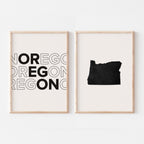 oregon map and typography wall art set - image 5