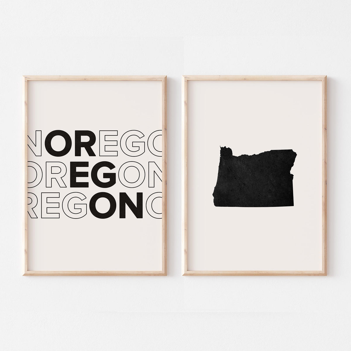 oregon map and typography wall art set - image 5