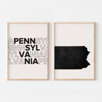 pennsylvania map and typography wall art set - image 3