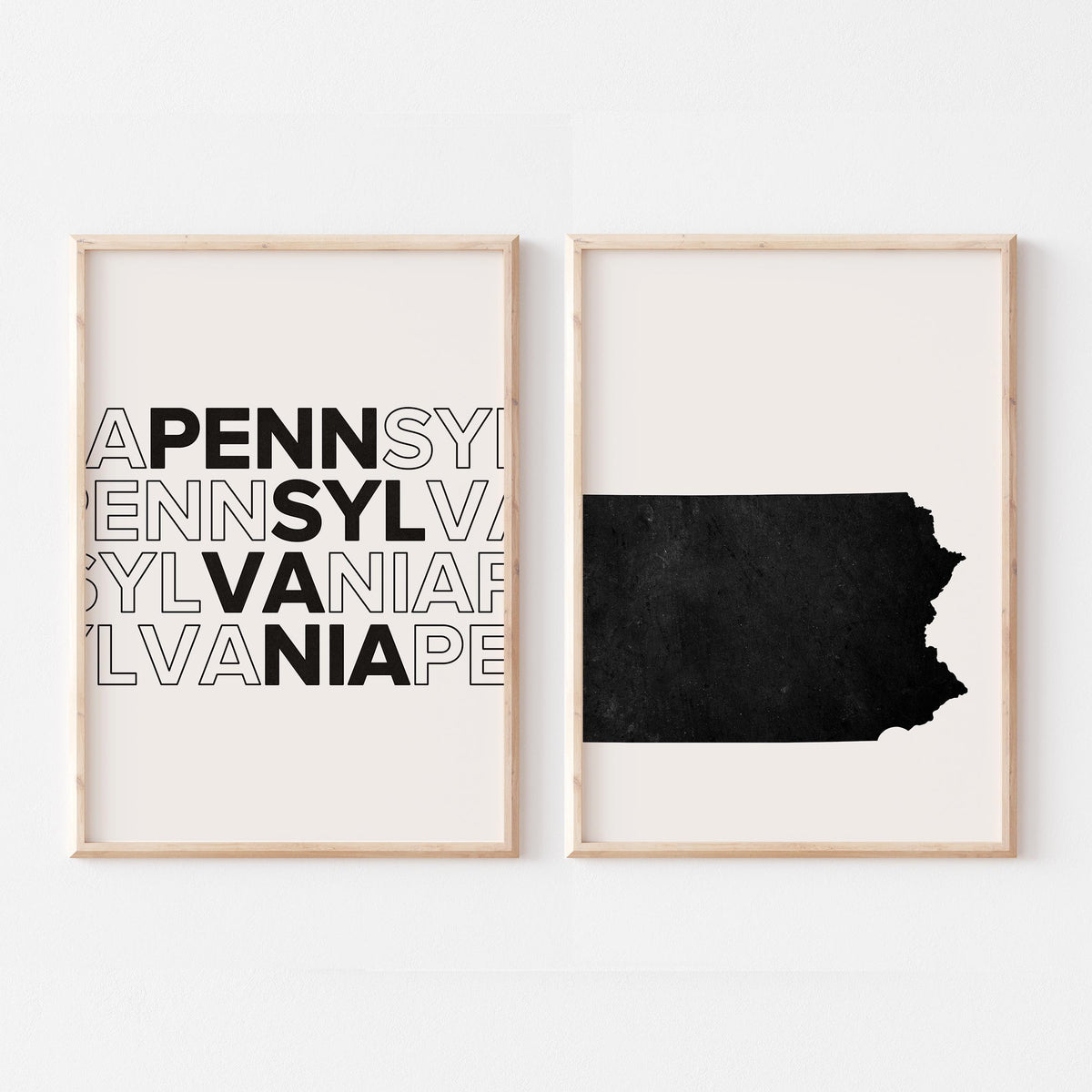 pennsylvania map and typography wall art set - image 3