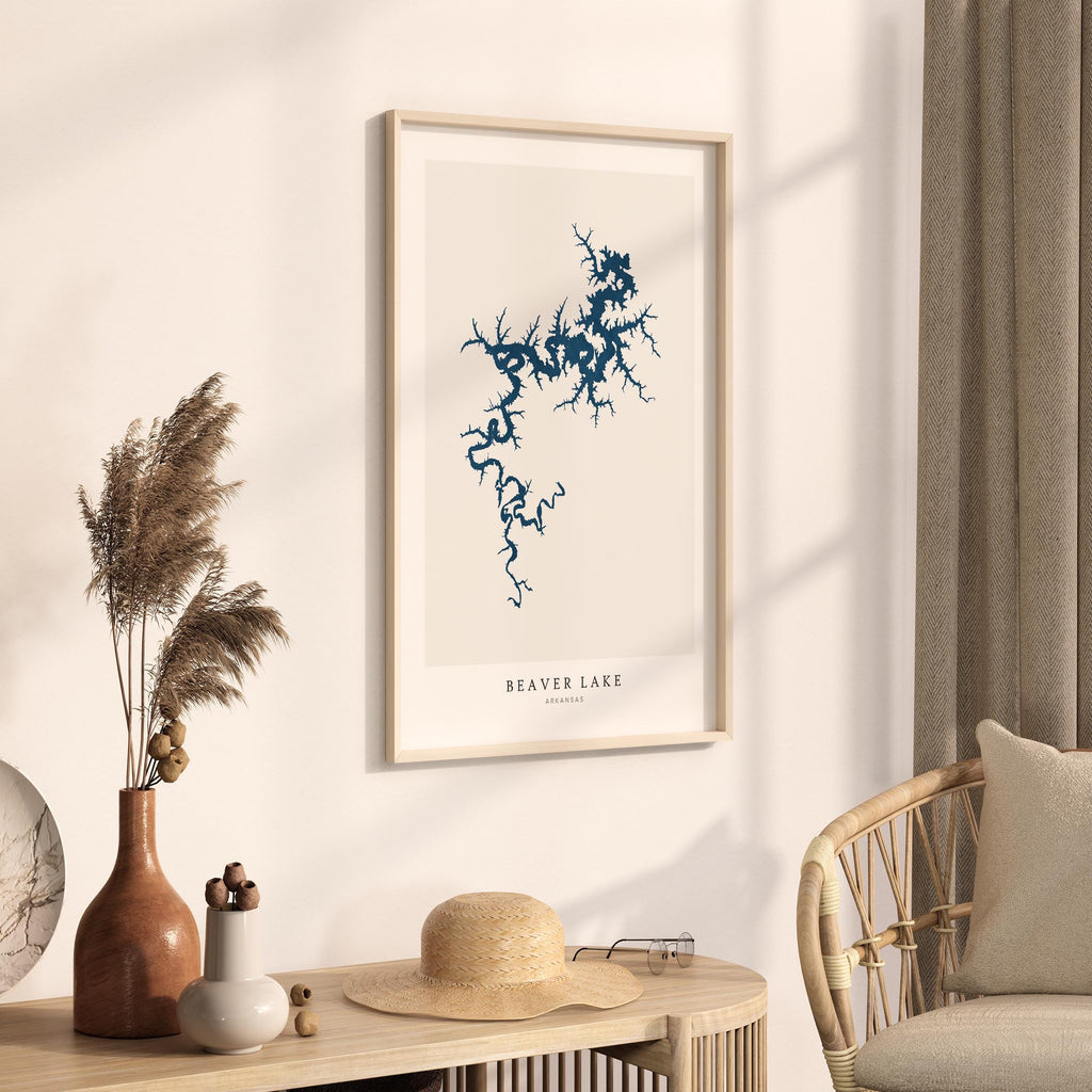 beaver lake arkansas map poster – minimalist lake wall art - image 3