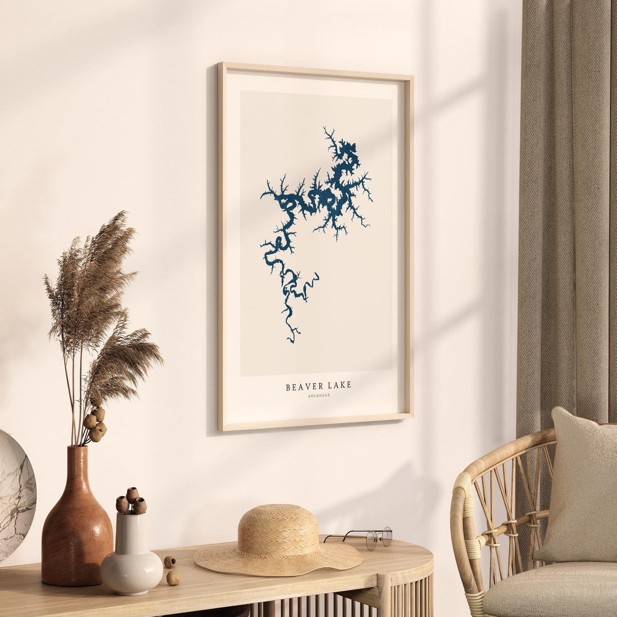 beaver lake arkansas map poster – minimalist lake wall art - image 3