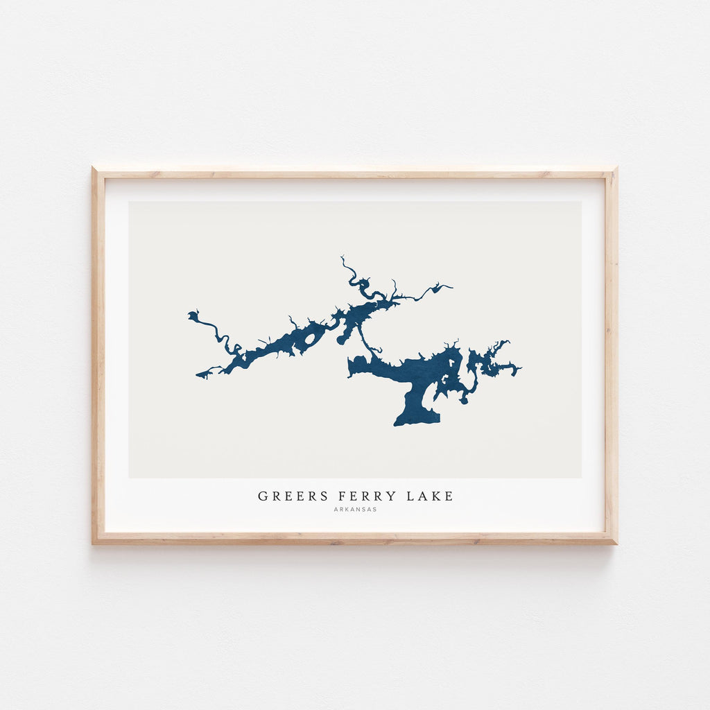 greers ferry lake arkansas map poster – minimalist lake wall art - image 1