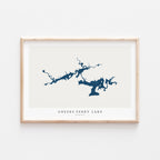 greers ferry lake arkansas map poster – minimalist lake wall art - image 1