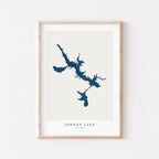 jordan lake alabama map poster – minimalist lake wall art - image 1