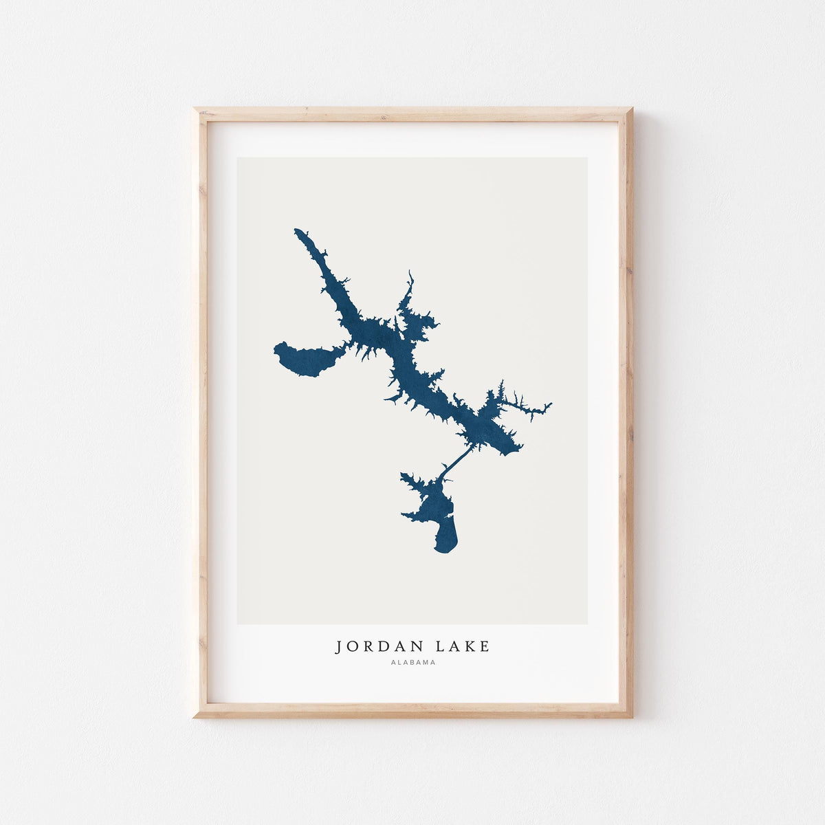 jordan lake alabama map poster – minimalist lake wall art - image 1