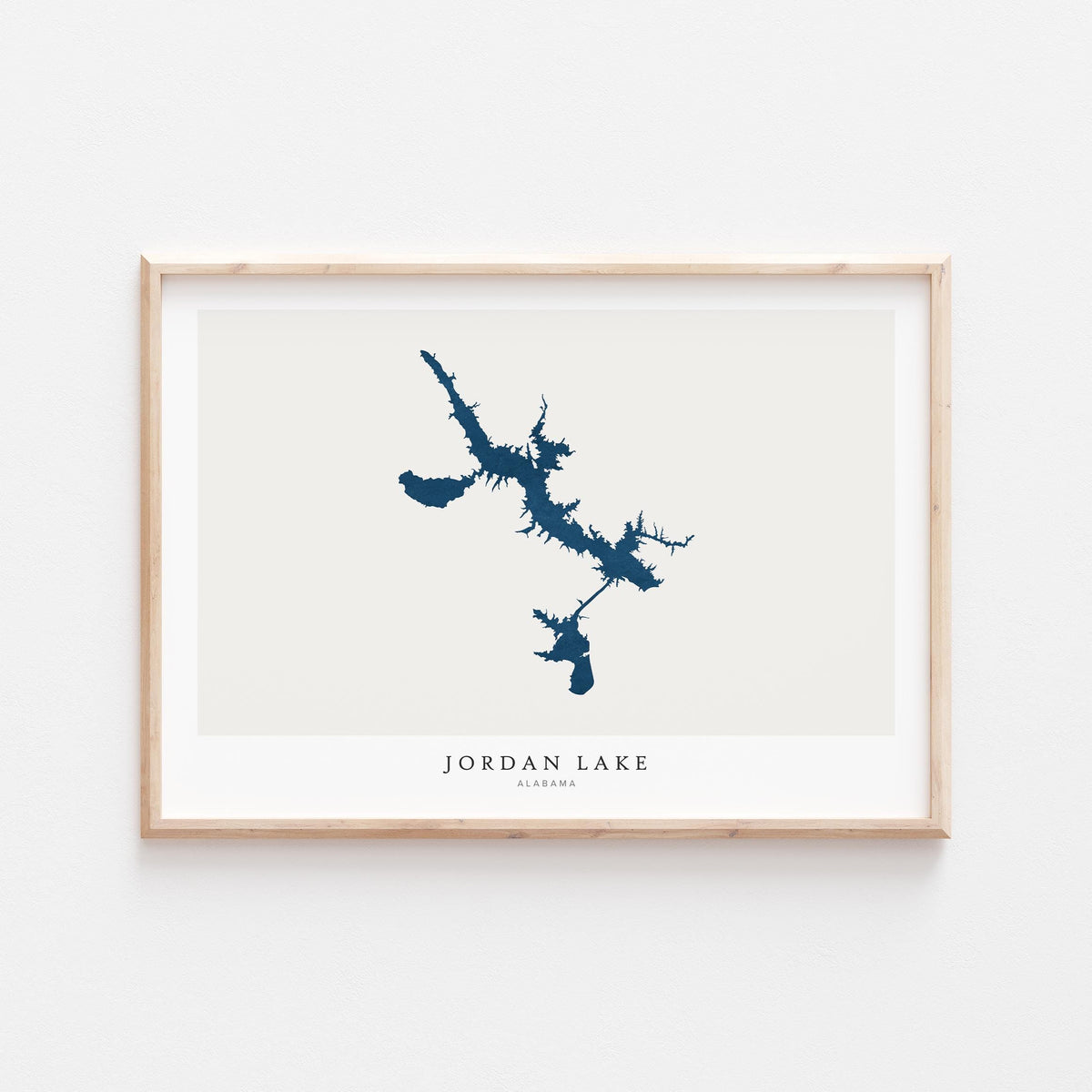 jordan lake alabama map poster – minimalist lake wall art - image 2