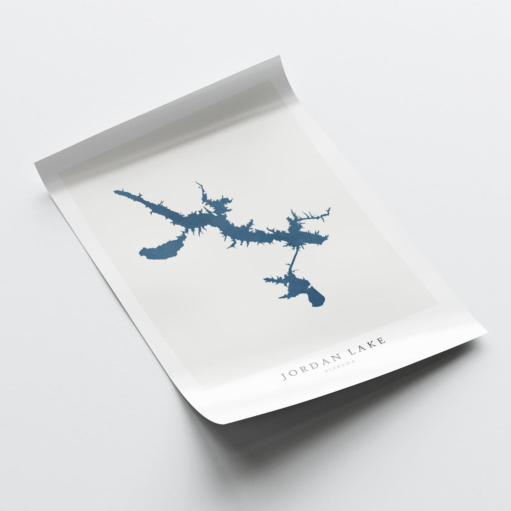jordan lake alabama map poster – minimalist lake wall art - image 6