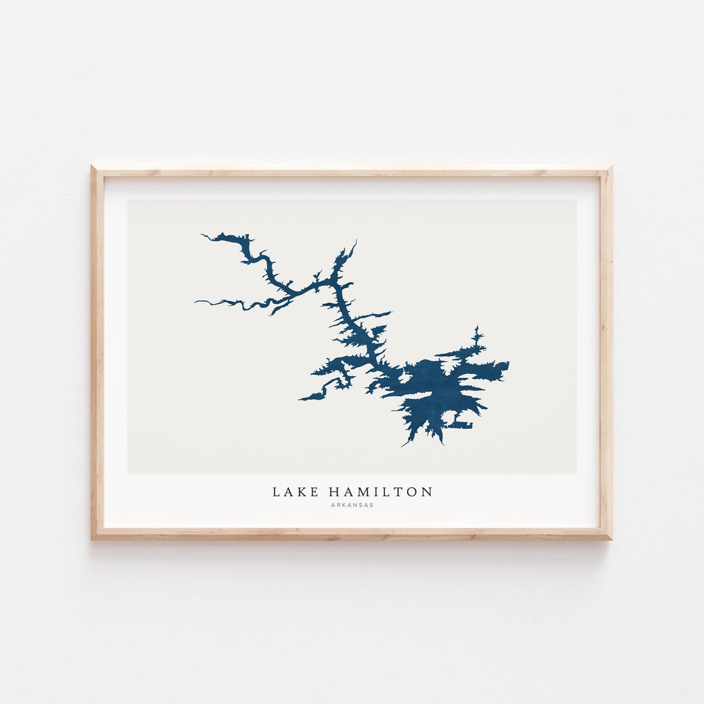 lake hamilton arkansas map poster – minimalist lake wall art - image 1
