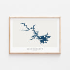lake hamilton arkansas map poster – minimalist lake wall art - image 1