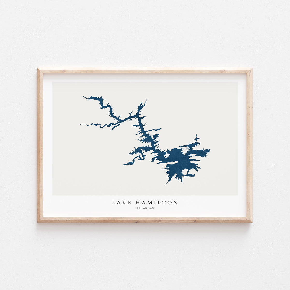 lake hamilton arkansas map poster – minimalist lake wall art - image 1