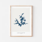 lake martin alabama map poster – minimalist lake wall art - image 1