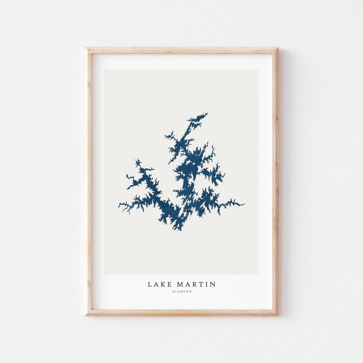 lake martin alabama map poster – minimalist lake wall art - image 1