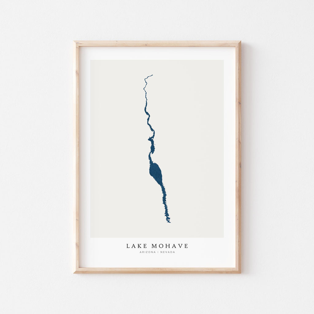 lake mohave arizona map poster – minimalist lake wall art - image 1