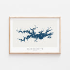 lake ouachita arkansas map poster – minimalist lake wall art - image 1