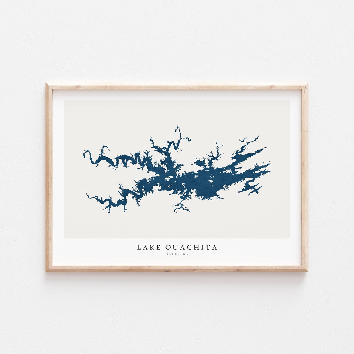 lake ouachita arkansas map poster – minimalist lake wall art - image 1