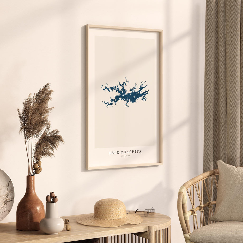 lake ouachita arkansas map poster – minimalist lake wall art - image 3
