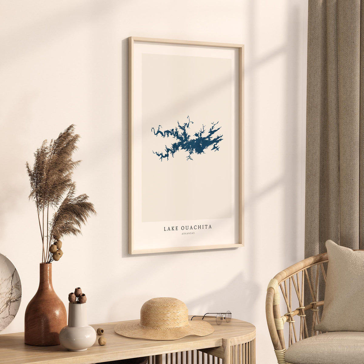 lake ouachita arkansas map poster – minimalist lake wall art - image 3