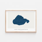 lake pontchartrain louisiana map poster – minimalist lake wall art - image 1