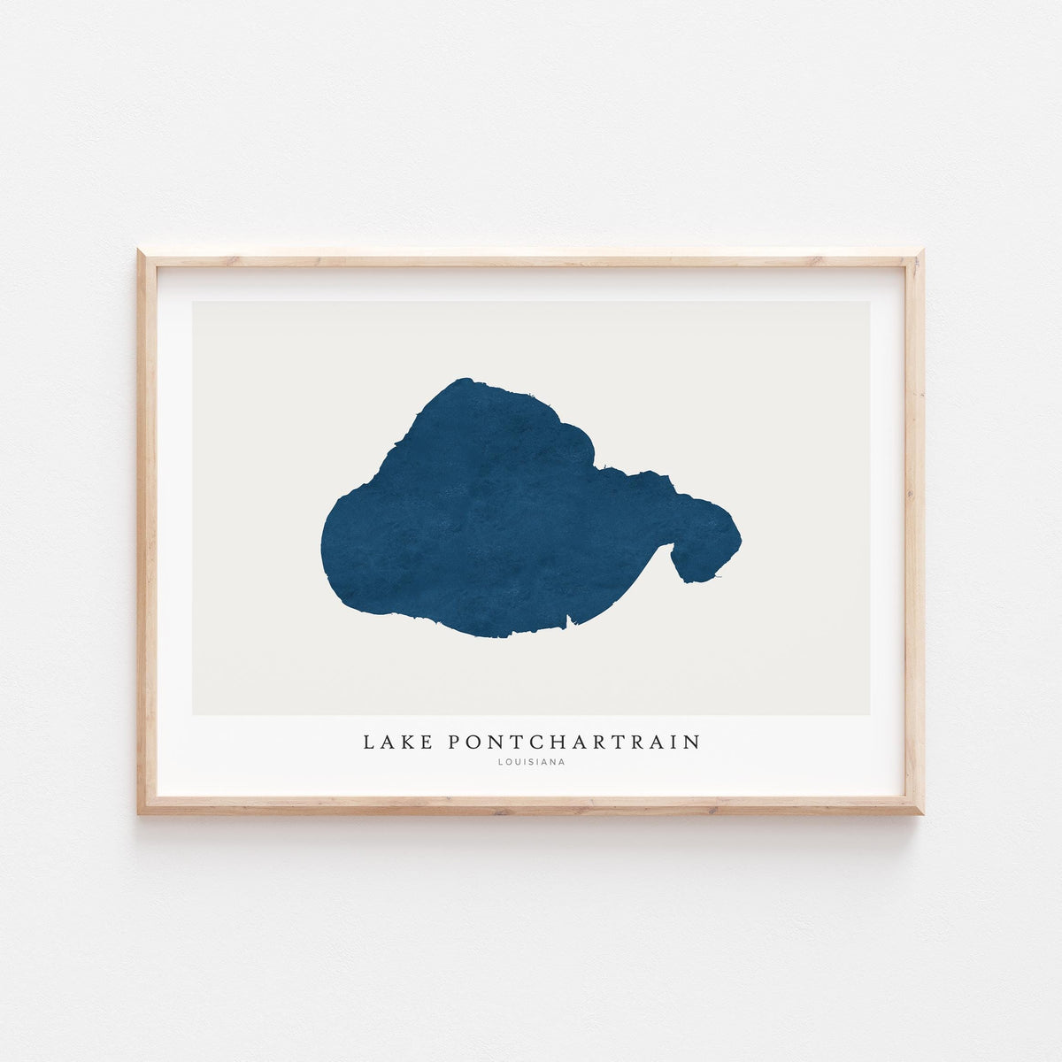 lake pontchartrain louisiana map poster – minimalist lake wall art - image 1