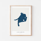 lake simcoe ontario map poster – minimalist lake wall art - image 1