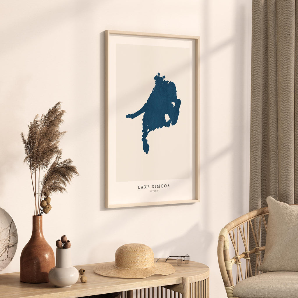 lake simcoe ontario map poster – minimalist lake wall art - image 3