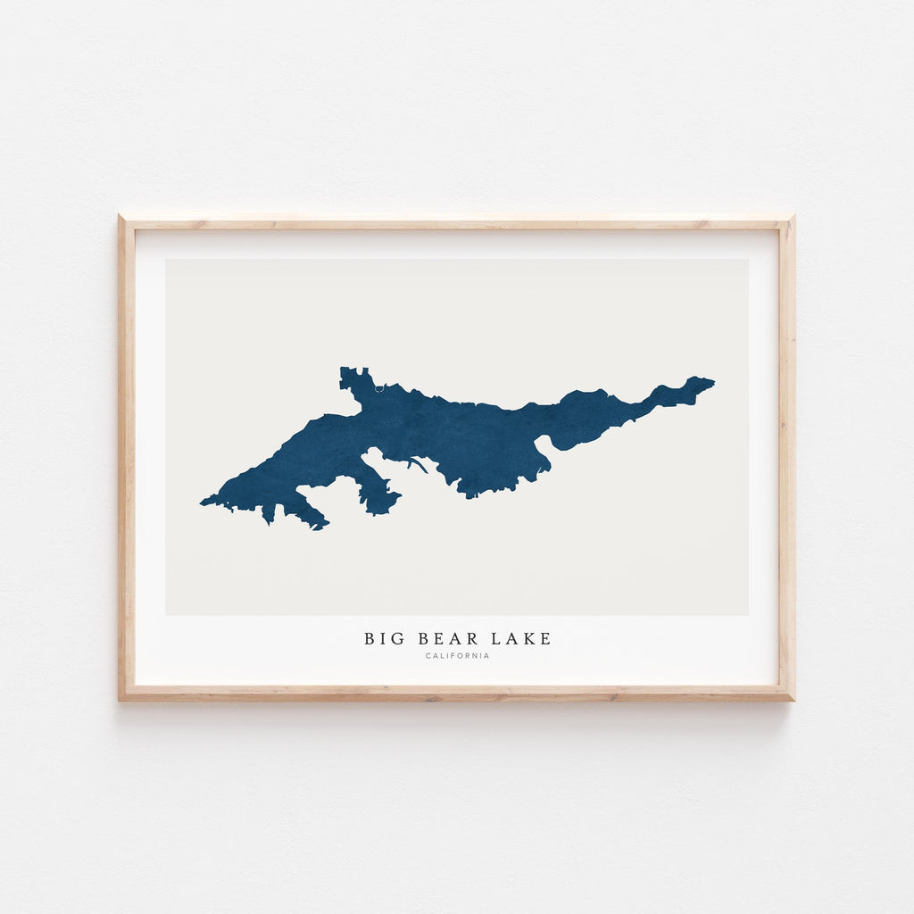 big bear lake california map poster – minimalist lake wall art - image 1