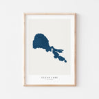 clear lake california map poster – minimalist lake wall art - image 2