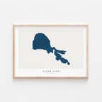 clear lake california map poster – minimalist lake wall art - image 1