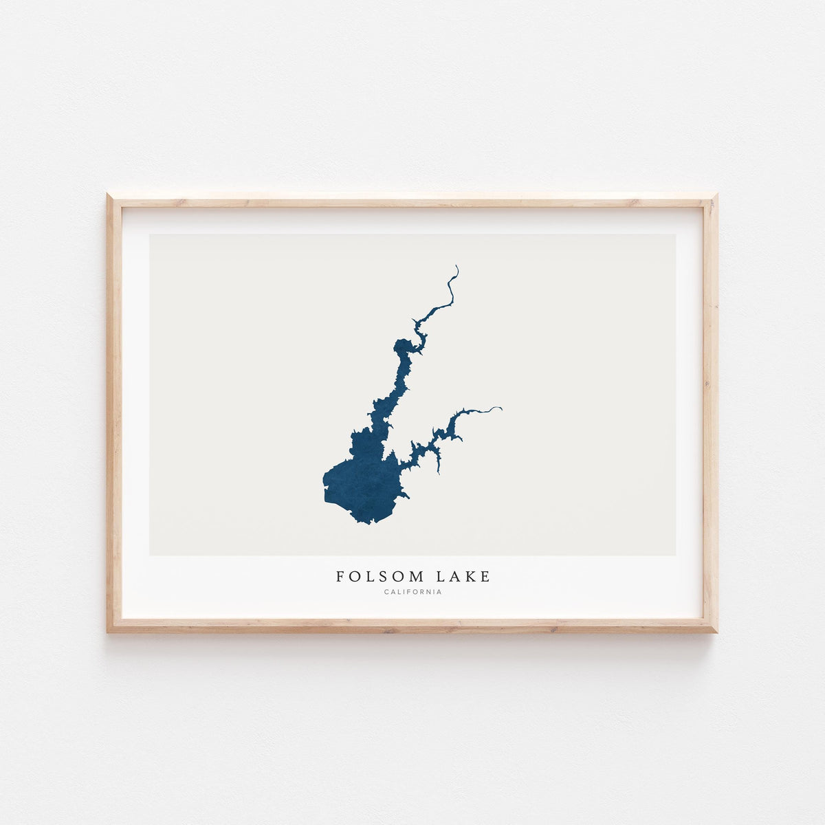 folsom lake california map poster – minimalist lake wall art - image 2