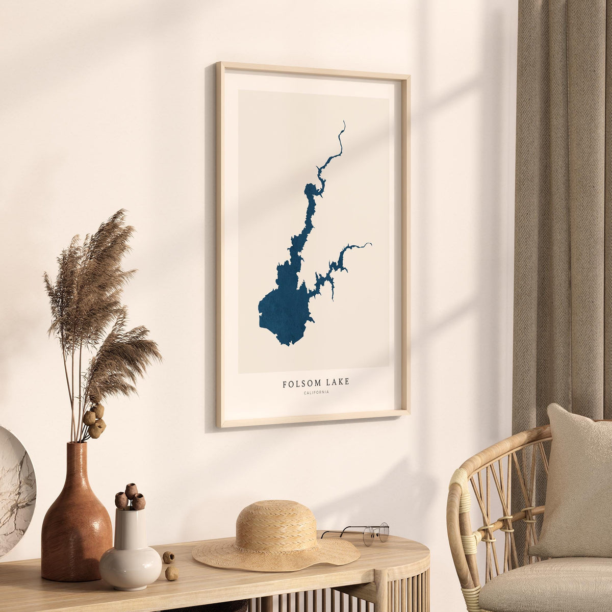 folsom lake california map poster – minimalist lake wall art - image 3