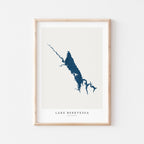 lake berryessa california map poster – minimalist lake wall art - image 1