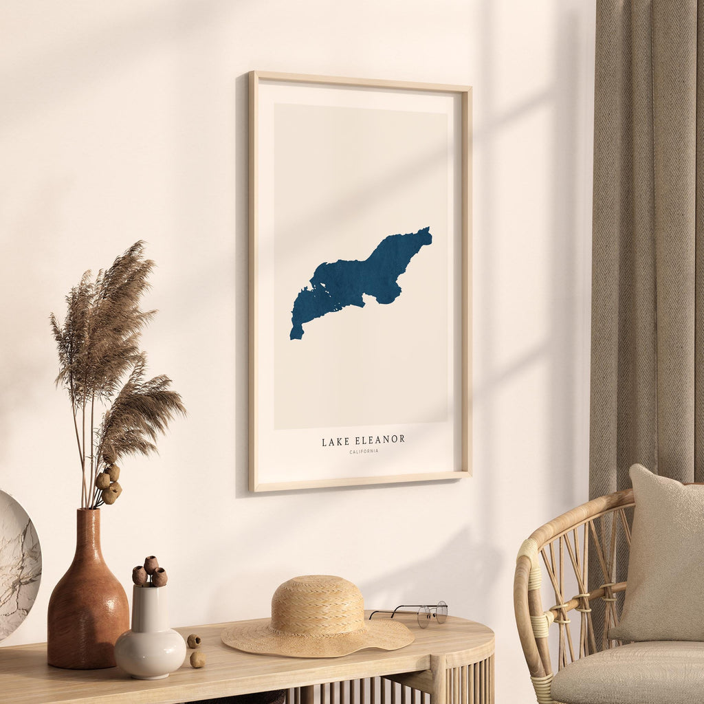 lake eleanor california map poster – minimalist lake wall art - image 3