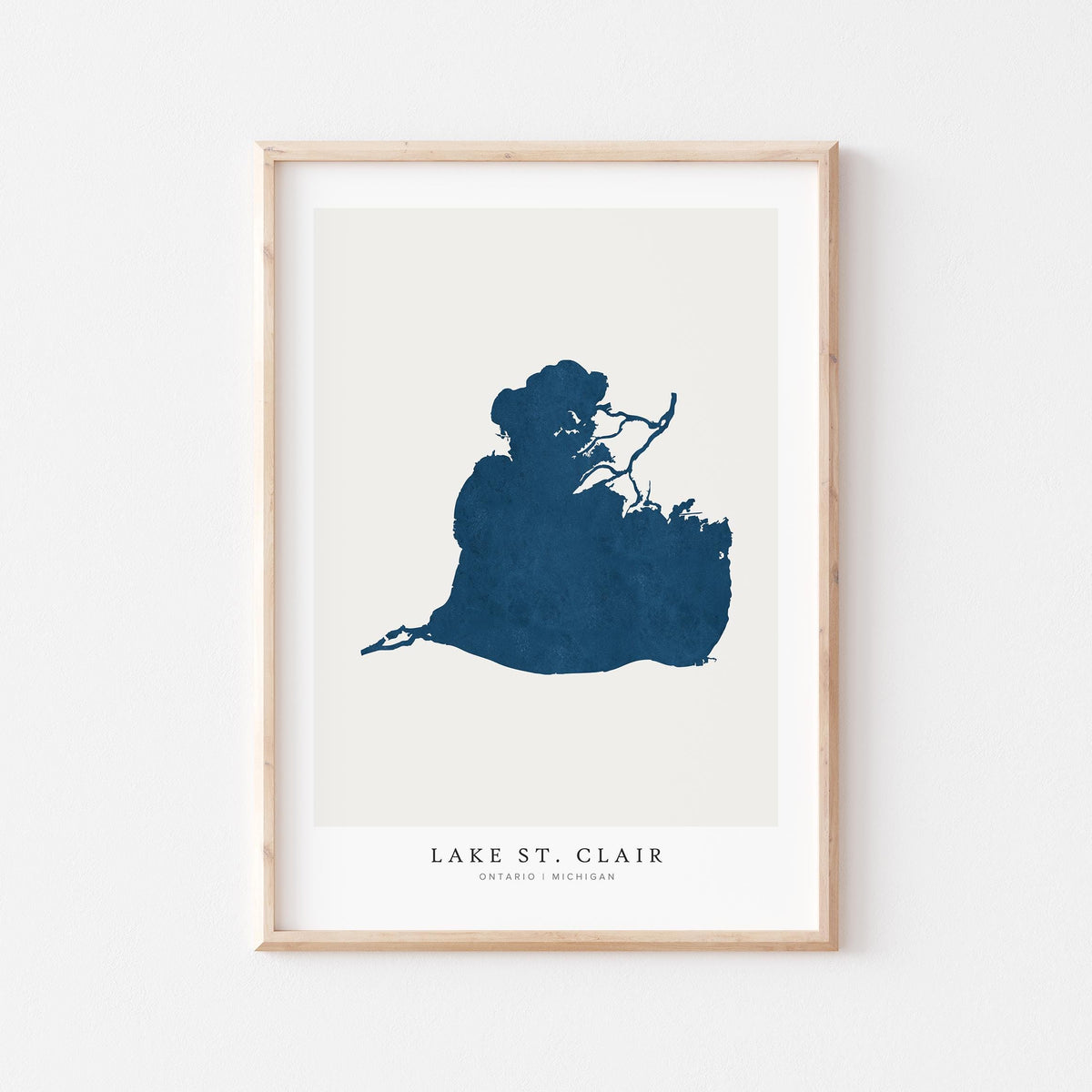 lake st clair michigan map poster – minimalist lake wall art - image 1