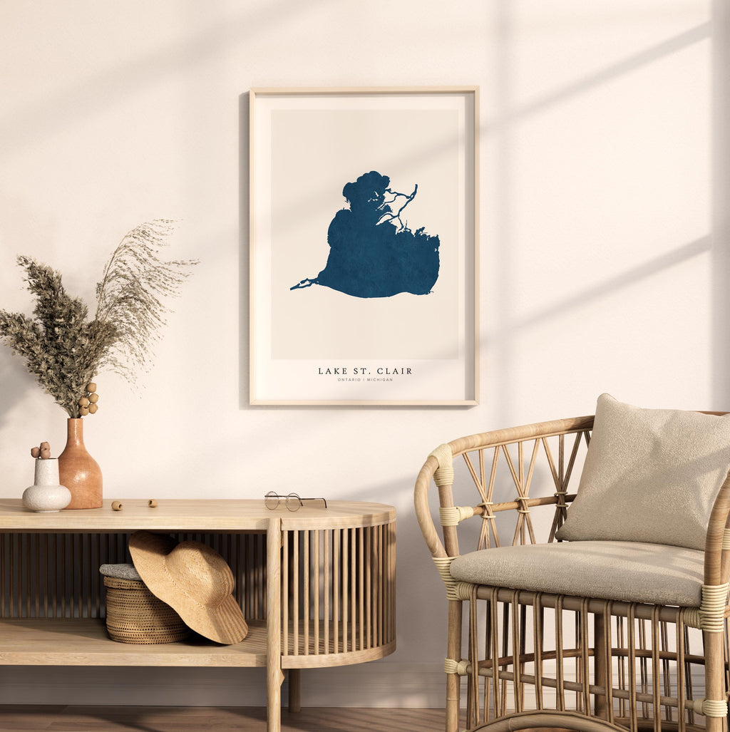 lake st clair michigan map poster – minimalist lake wall art - image 5