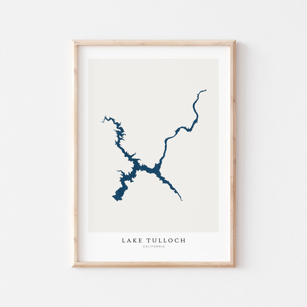 lake tulloch california map poster – minimalist lake wall art - image 1