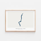 okanagan lake british columbia map poster – minimalist lake wall art - image 2