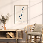okanagan lake british columbia map poster – minimalist lake wall art - image 5