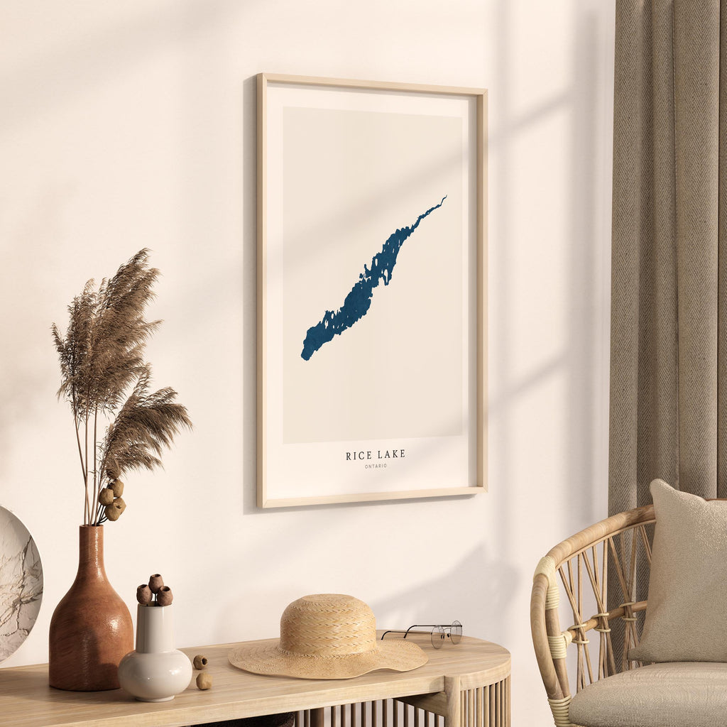 rice lake ontario map poster – minimalist lake wall art - image 3
