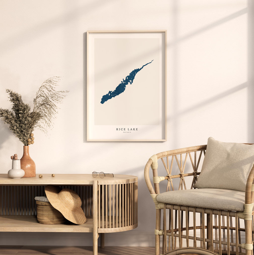 rice lake ontario map poster – minimalist lake wall art - image 5